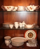 Collection of Silver-Rimmed USA-Made Fine White China by PSC USA