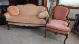 Bernhardt Victorian Inspired Settee and Side Chair
