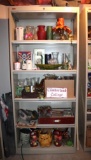 Metal Shelf Storage Cabinet with Slide-Down Doors and All Contents