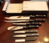 Set of Cutco Kitchen Knives, Two by Hoffritz, and Pampered Chef Paring Knife