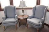 Wingback Chairs and Cane Bottom Table