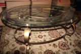 Glass Top Coffee Table and Matching End Tables Set