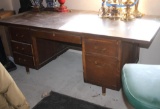 Large Wood Office Desk with Chair