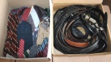 Box Filled with Ties and Box Filled with Leather Belts