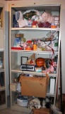 Metal Shelf Storage Cabinet with Slide-Down Doors and All Contents