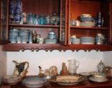 Mixed Sets of Blue-Tone Ceramic Dining Sets and Crystal