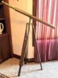 Brass Nautical Style Floor Telescope