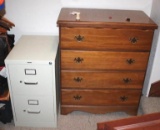 Traditional Wood Drawer Chest and Filing Cabinet