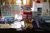 Aurora National Bank Bag, Unopened Bev Doolittle Calendar and Mixed Office Supplies
