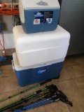 Coleman Extreme Cooler & Three Sets of Walking Sticks