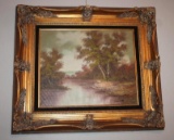 Gorgeous Original Oil on Canvas Landscape Signed Harlock