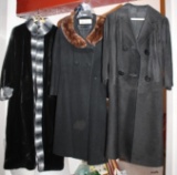 Three Long Black Women's Coats