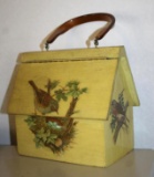 Mid-Century Enameled Bird House Purse Signed Phyllis