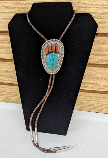 Artist Marked Bear Claw Bolo
