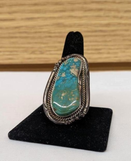 Artist Marked BP Turquoise Sterling Ring