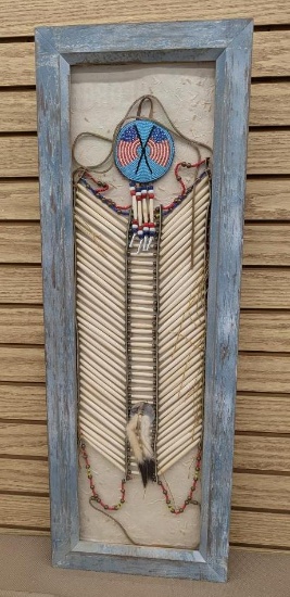 Framed Ceremonial Hairpipe Bone Breastplate