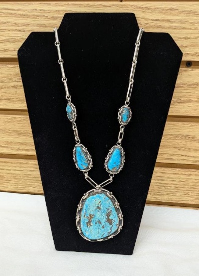 Triple Turquoise Artist Marked Necklace