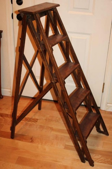 Antique Wood Step Ladder