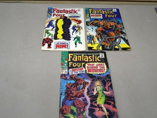 Three Marvel Fantastic Four 12 Cent Comic Books #s 66-68