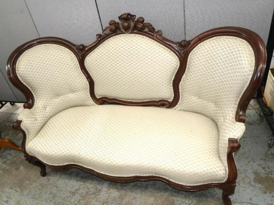 Ornate Victorian Walnut Loveseat