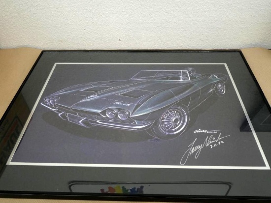 Rad Larry Shinoda Signed Corvette Lithograph