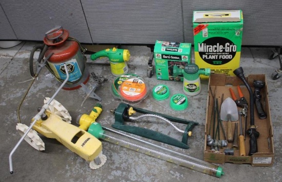 Assorted Lawn Care Tools and Supplies