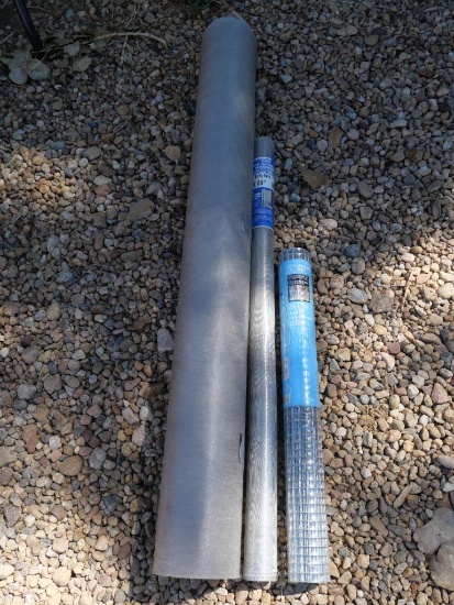 Roll of 48" Weed Barrier with New Rolls of Aluminum Screening & Hardware Cloth
