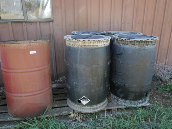 Four Plastic Barrels
