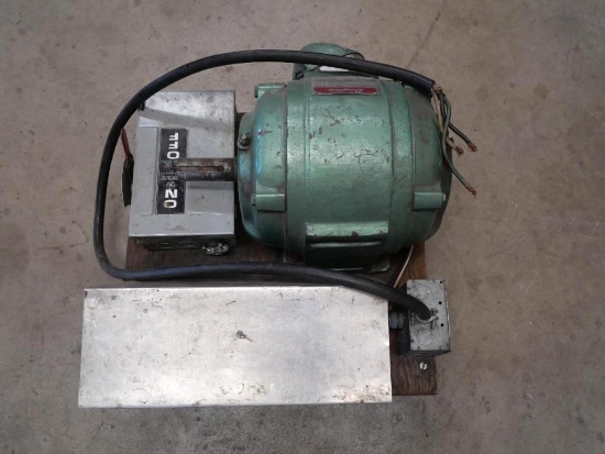 Dayton Model 2N978 7.5HP Electric Motor Mounted on Cart