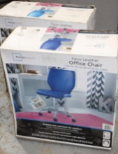 Two New Mainstays Faux Leather Office Chairs