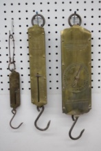 Three Brass Spring Balance Scales