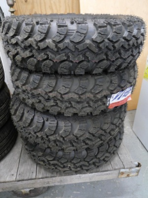 Set of 4 New Irok ND Super Swamper Tires Size 235/85 R16