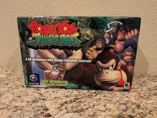 SEALED Nintendo Gamecube Donkey Kong Jungle Beat and Bongos