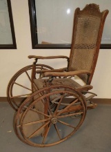 Antique Cane Seat Wheelchair