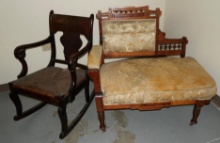 Carved Eastlake Style Settee