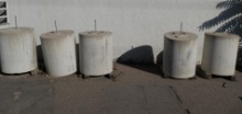 Five Concrete Light Pole Bases