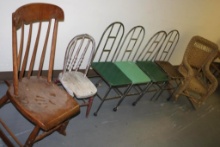 7 Mixed Antique Children's Chairs and Rockers