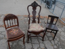 Needlepoint / Carved Mahogany Chair