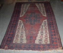 Antique Hand-Knotted Middle Eastern Tribal Area Rug