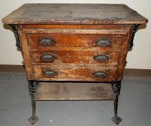 Antique Three Drawer Jewelers Style Cabinet