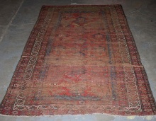Antique Hand-Knotted Middle-Eastern Area Rug, 44" x 77"