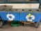 Blue Metal Recycling Bin with Assorted Tool Steel and Carbide Tooling Compartments