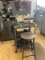 Metal Workbench Cart with Tools and Wooden Stool Set