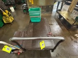 Metal Handcart with Stackable Green Bins