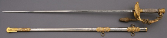 U.S. Model 1860 Staff & Field Officer's Sword by Ames with Vermont National Guard Markings