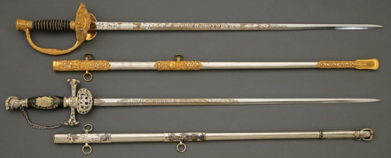 Pair of Swords Presented Colonel Edwin D. Metcalf Rhode Island 3rd Heavy Artillery