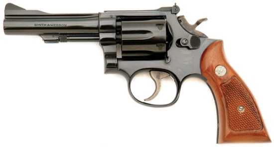Smith & Wesson Model 15-4 K-38 Combat Masterpiece Revolver with a Unique Background