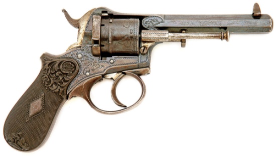Unmarked Belgian Double Action Pinfire Revolver