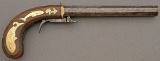 Interesting Inscribed Percussion Underhammer Pistol with Whaling Theme