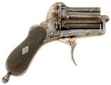 Unmarked Belgian Double Action Pinfire Pepperbox Pistol